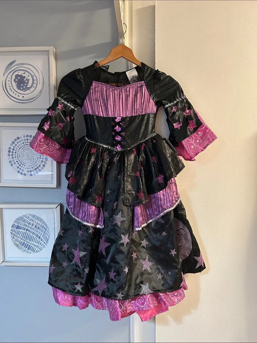 Hyde And Eek! Pink Purple & Black Witch Costume Child Size S 4-6 Dress Only